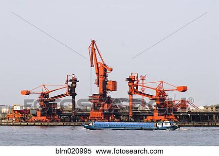 Industrial Cranes at Port View Large Photo Image Stock Photography - Industrial Cranes at Port. Fotosearch