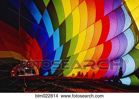 Picture - Inflating a Hot Air Balloon. Fotosearch
