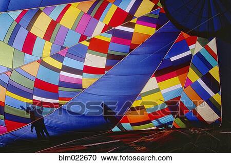 Stock Image - Inflating a Hot Air Balloon. Fotosearch
