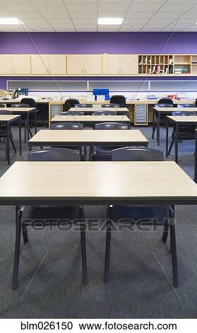 Interior of a classroom in a modern secondary school with desks View Large Photo Image Stock Image - Interior of a classroom in a modern secondary school with desks. Fotosearch