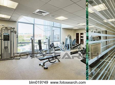 Interior of Fitness Center View Large Photo Image Stock Photo - Interior of Fitness Center. Fotosearch