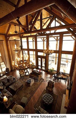 Interior of Large Wooden Lodge View Large Photo Image Stock Image - Interior of Large Wooden Lodge. Fotosearch