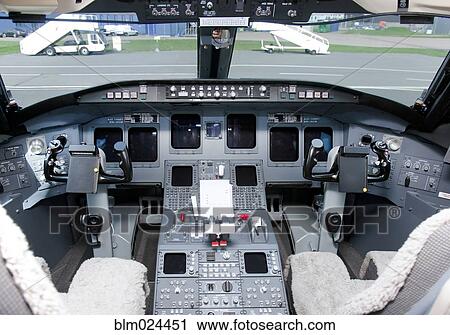 Stock Image - Jet Airplane Cockpit. Fotosearch