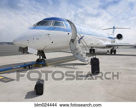 Jet Plane and Luggage View Large Photo Image Picture - Jet Plane and Luggage. Fotosearch
