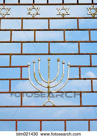 Jewish Gate With a Menorah View Large Photo Image Stock Image - Jewish Gate With a Menorah. Fotosearch
