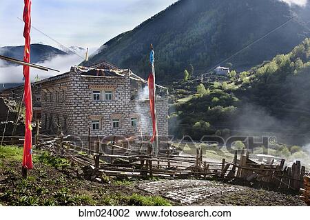 Stock Image - Kandru Village, Tibet. Fotosearch