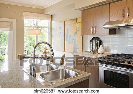 Kitchen and Dining Area View Large Photo Image Stock Photo - Kitchen and Dining Area. Fotosearch