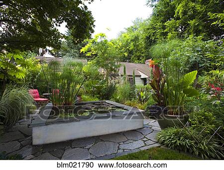 Landscaped Garden With Koi Pond View Large Photo Image Stock Image - Landscaped Garden With Koi Pond. Fotosearch
