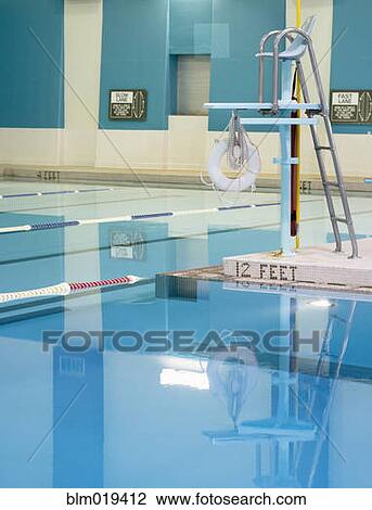Stock Image - Lifeguard Stand and Pool. Fotosearch