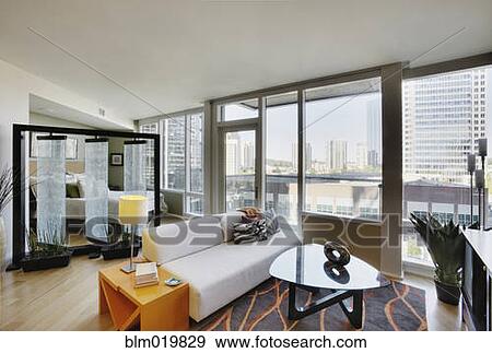 Stock Photo - Living Area in Upscale Condo. Fotosearch