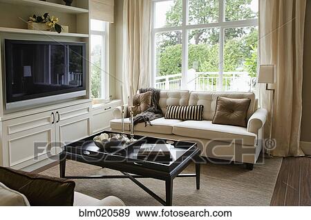 Living Room in an Upscale Home View Large Photo Image Stock Photo - Living Room in an Upscale Home. Fotosearch