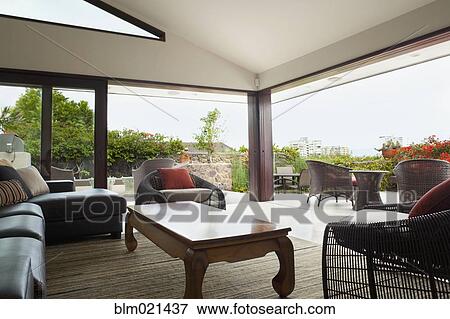Stock Photo - Living Room With a Tranquil View. Fotosearch