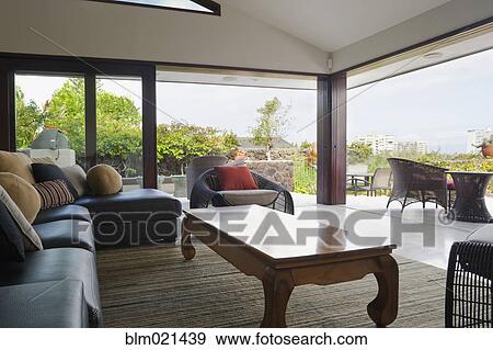 Living Room With a Tranquil View View Large Photo Image Stock Photo - Living Room With a Tranquil View. Fotosearch
