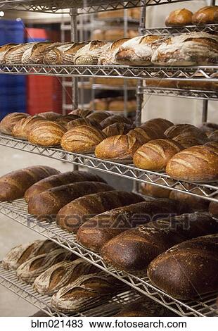 Stock Image - Loaves of Bread at a Bakery. Fotosearch