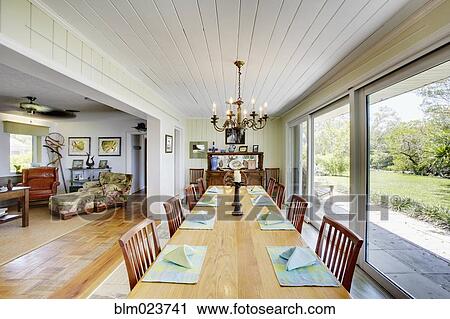 Long Dining Room Table View Large Photo Image Stock Image - Long Dining Room Table. Fotosearch