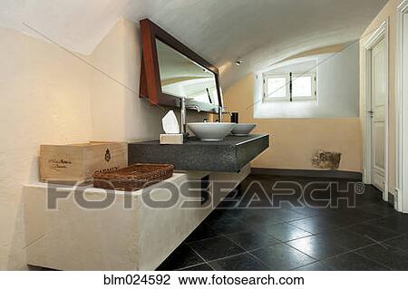 Stock Image - Luxury Public Bathroom. Fotosearch