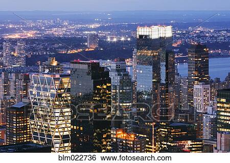 Manhattan Skyscrapers at Dusk View Large Photo Image Stock Photograph - Manhattan Skyscrapers at Dusk. Fotosearch