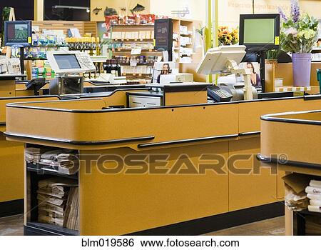 Market Check Stand View Large Photo Image Stock Photograph - Market Check Stand. Fotosearch