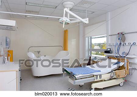Stock Image - Maternity Unit patient room . Fotosearch