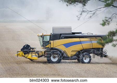 Modern Combine Harvester View Large Photo Image Stock Image - Modern Combine Harvester. Fotosearch