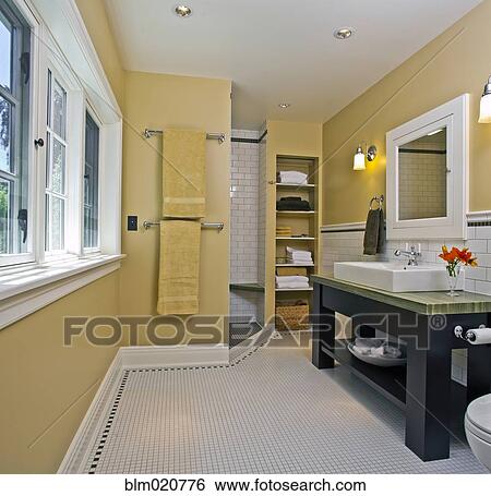 Modern Contemporary Bathroom View Large Photo Image Stock Photograph - Modern Contemporary Bathroom. Fotosearch