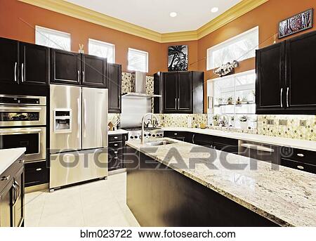 Stock Image - Modern Kitchen Interior. Fotosearch
