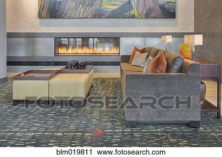 Stock Image - Modern Seating Area. Fotosearch