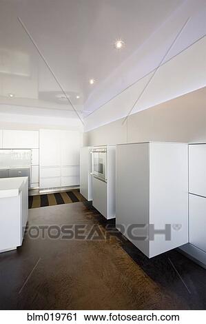 Modern White Kitchen View Large Photo Image Stock Image - Modern White Kitchen. Fotosearch