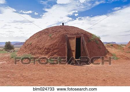 Stock Image - Navajo Hut Exterior. Fotosearch