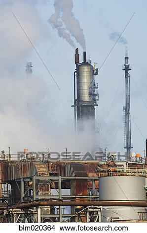 Oil refinery buildings View Large Photo Image Picture - Oil refinery buildings. Fotosearch