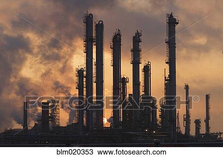 Oil refinery buildings View Large Photo Image Stock Image - Oil refinery buildings. Fotosearch