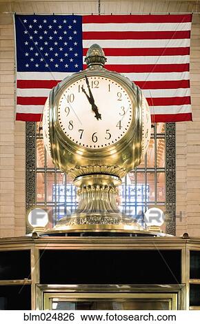 Old Clock in Front of Flag View Large Photo Image Stock Photograph - Old Clock in Front of Flag. Fotosearch