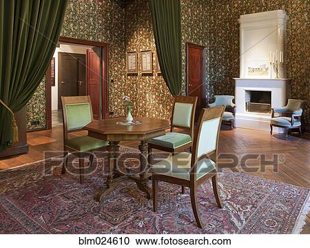 Stock Image - Old Fashioned Room at the Alatskivi Castle. Fotosearch