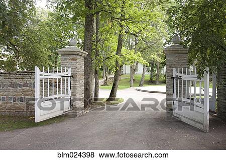 Stock Photo - Open Gates to the Palmse Manor. Fotosearch