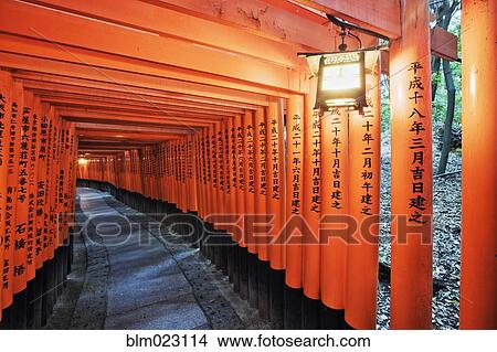 Orange Posts with Asian Text View Large Photo Image Picture - Orange Posts with Asian Text. Fotosearch