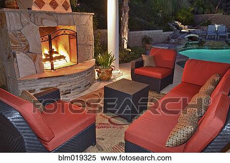 Outdoor Patio Living Space View Large Photo Image Stock Photography - Outdoor Patio Living Space. Fotosearch