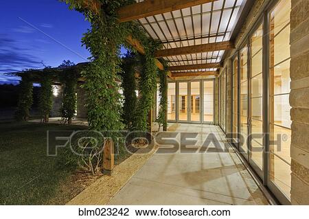 Outdoor Walkway on a Modern Home View Large Photo Image Stock Image - Outdoor Walkway on a Modern Home. Fotosearch