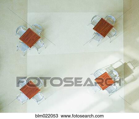 Stock Image - Overhead of Tables and Chairs. Fotosearch