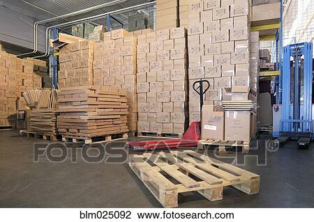 Stock Image - Pallets and Boxes. Fotosearch