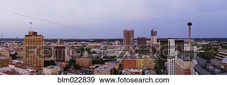 Stock Photo - Panoramic Skyline of San Antonio. Fotosearch