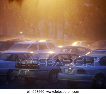 Parked Cars in a Rainstorm View Large Photo Image Stock Image - Parked Cars in a Rainstorm. Fotosearch