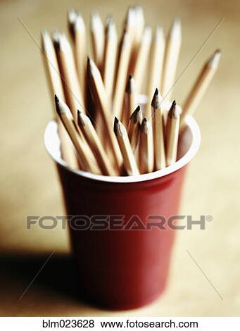 Pencils in a Red Cup View Large Photo Image Stock Photo - Pencils in a Red Cup. Fotosearch