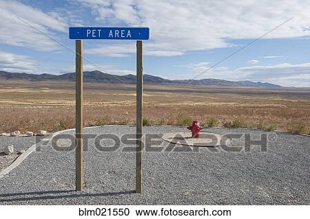 Stock Image - Pet Relief Area at Highway Rest Stop. Fotosearch