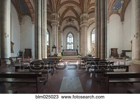 Stock Image - Pienza Cathedral Interior. Fotosearch