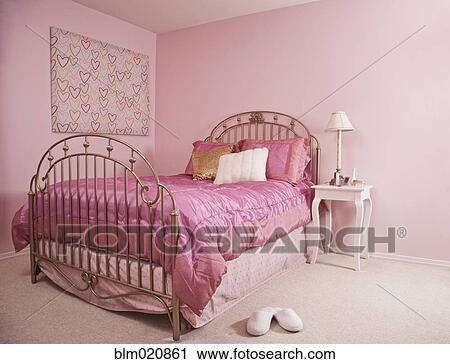 Pink Bedroom Interior View Large Photo Image Stock Image - Pink Bedroom Interior. Fotosearch