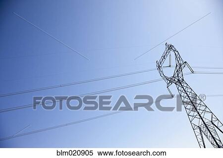 Stock Photography - Power Pylon with Power Lines. Fotosearch