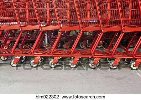 Red Grocery Carts View Large Photo Image Stock Image - Red Grocery Carts. Fotosearch
