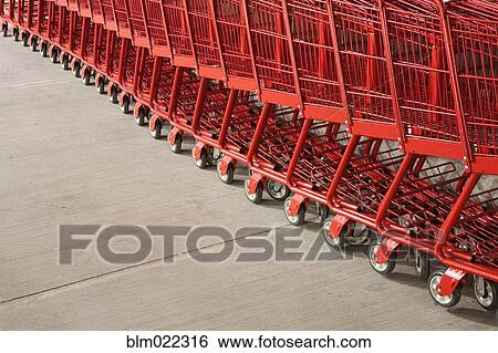 Red Grocery Carts View Large Photo Image Stock Photograph - Red Grocery Carts. Fotosearch