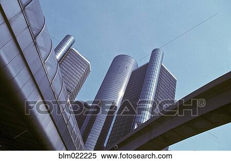 Renaissance Center in Detroit View Large Photo Image Stock Photography - Renaissance Center in Detroit. Fotosearch