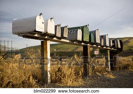 Row of mailboxes, Palouse, Washington View Large Photo Image Stock Photo - Row of mailboxes, Palouse, Washington. Fotosearch